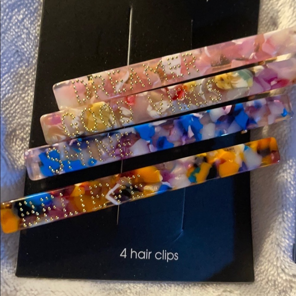 4 Barrettes w/ Words on them - 2 available - Picture 2 of 5